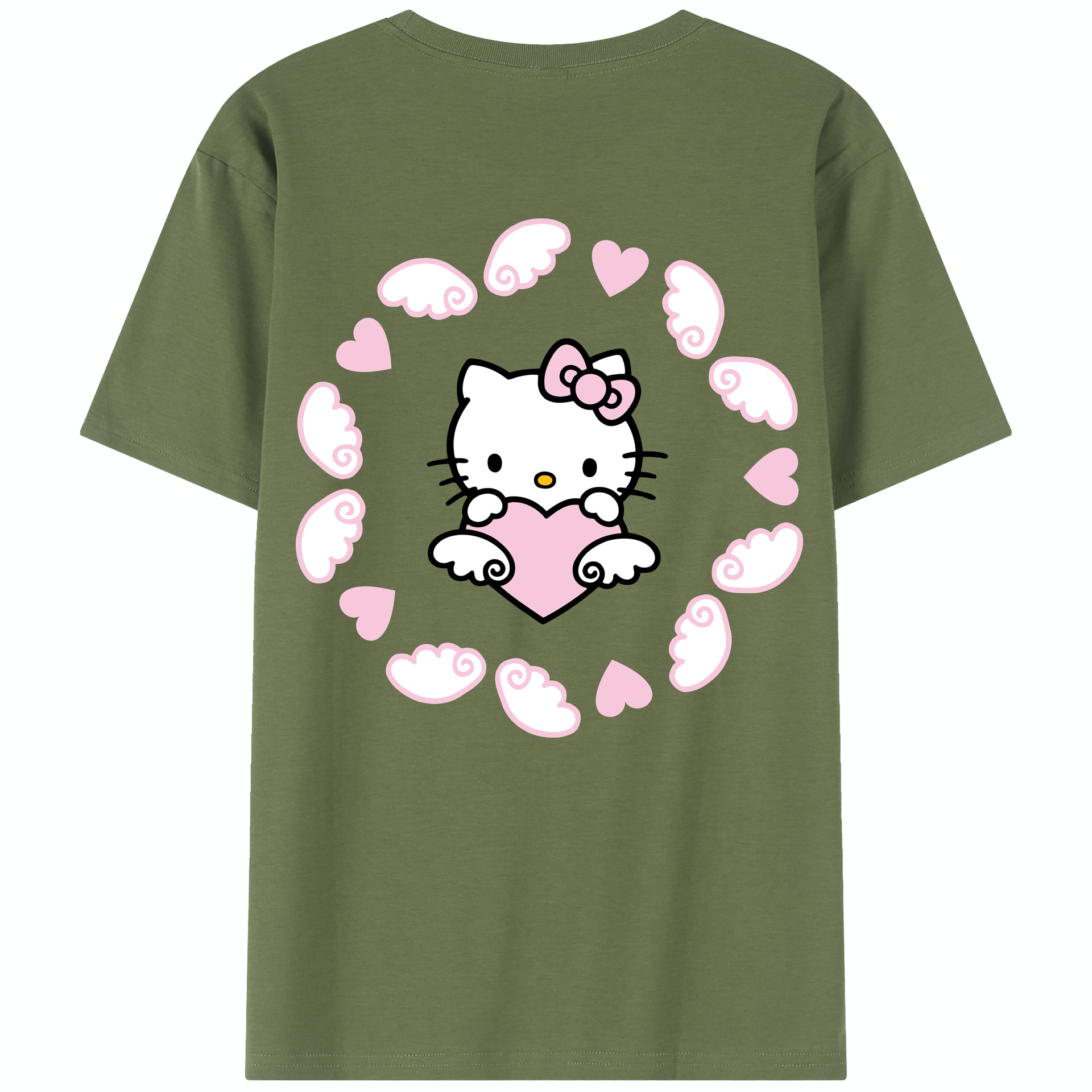 （画像用） Hello Kitty ハローキティ 綿100％半袖Tシャツ（背面プリント）